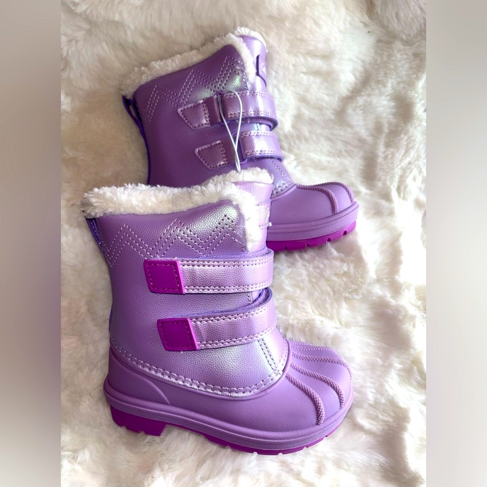 CAT & JACK Waterproof Kids Boots Winter snow Rain Purple NWTS - Size 7